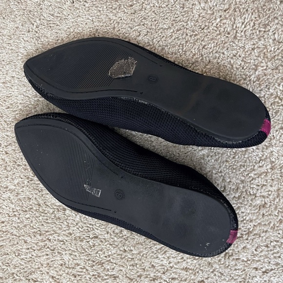 Serra Women's Ribbed Knit Pointed Toe Black Flats casual size 8 - Picture 7 of 9